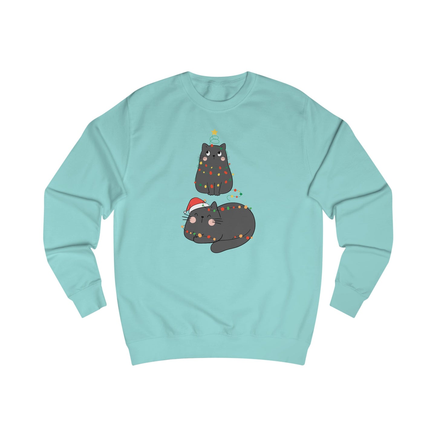 Funny Christmas Cat Sweatshirts for Her gifts for Cat Lover Sweatshirt Black Cat Lover present for Christmas presents for Women