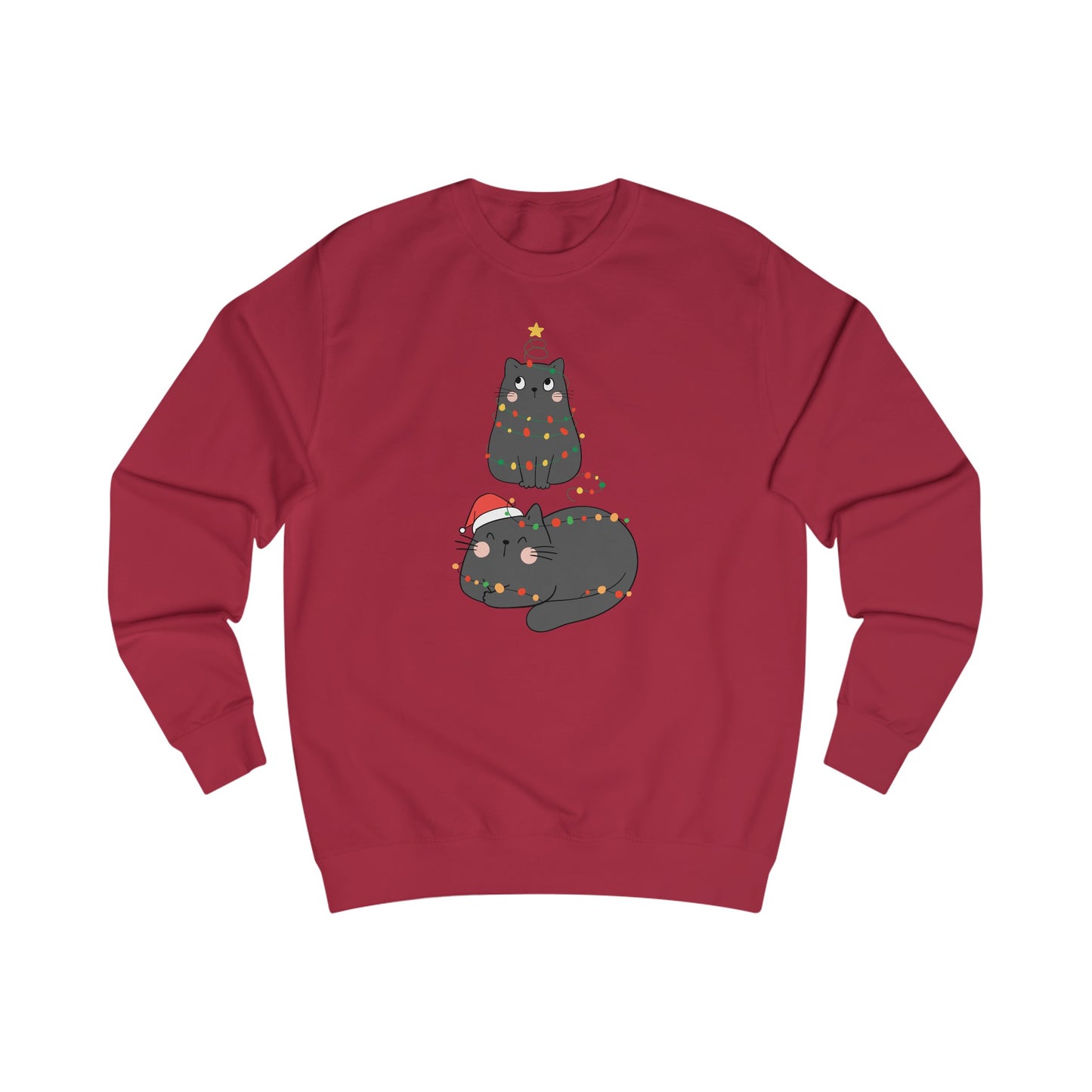 Funny Christmas Cat Sweatshirts for Her gifts for Cat Lover Sweatshirt Black Cat Lover present for Christmas presents for Women