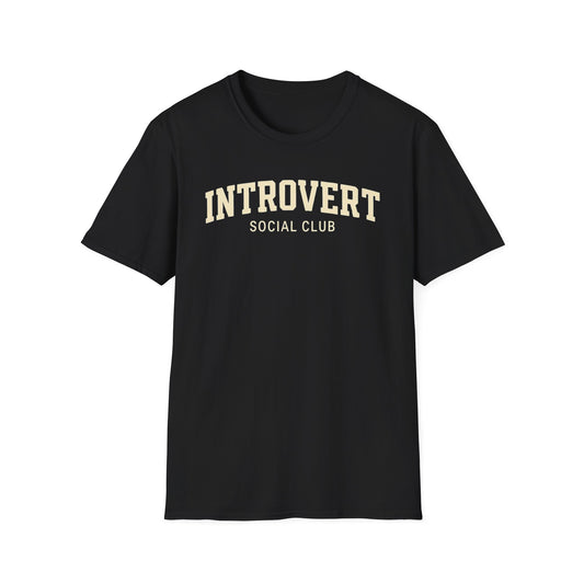 Introvert Social Club FUnny Introverted T-Shirt, Introverted Friend Gifts, Funny Graphic Tee, Social Distancing Shirt, Graphic Tee for