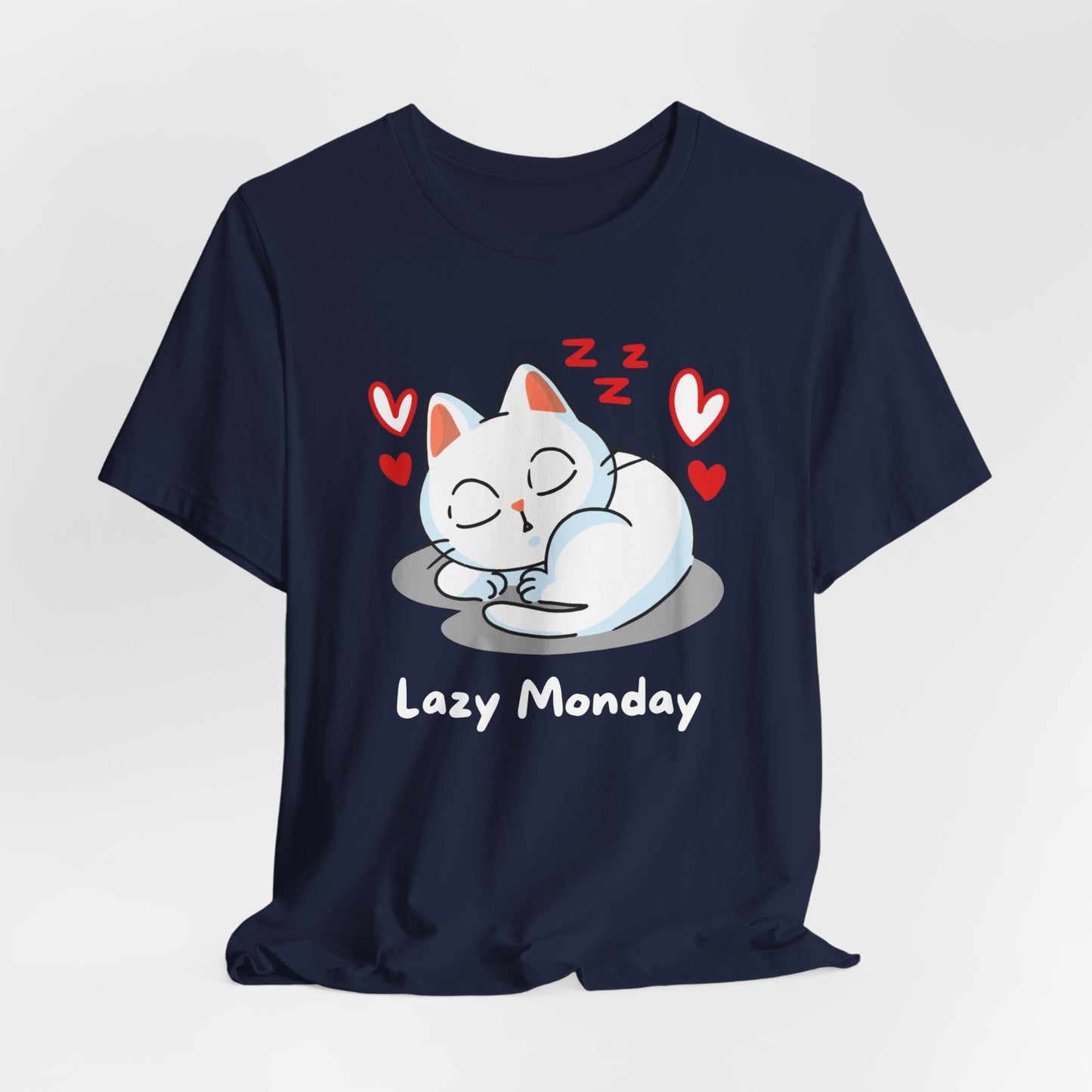 Funny Cat T-shirt for Cat Lover Gift for Her Cute Cat T Shirt for Cat mom GIFTS for Mathers Day Adorable Cat Shirts - Lazy Monday Shirt