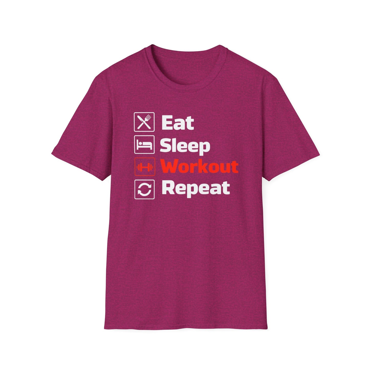 Eat Sleep Workout Repeat TShirt for Gym Shirts for Workout Tops for Gym Lover gift ideas for CHristmas gift for Powerlifter T-shirt for Him