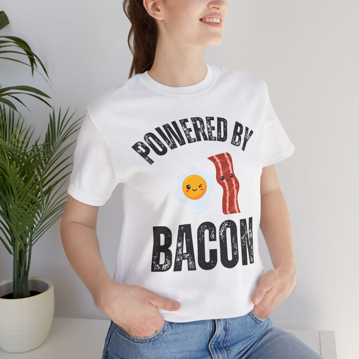 Funny Bacon & Egg T-shirt for Meat Lover Gift for Bacon Lover Shirt for Carnivore gift for Meat T Shirt Powered By BACON Tee