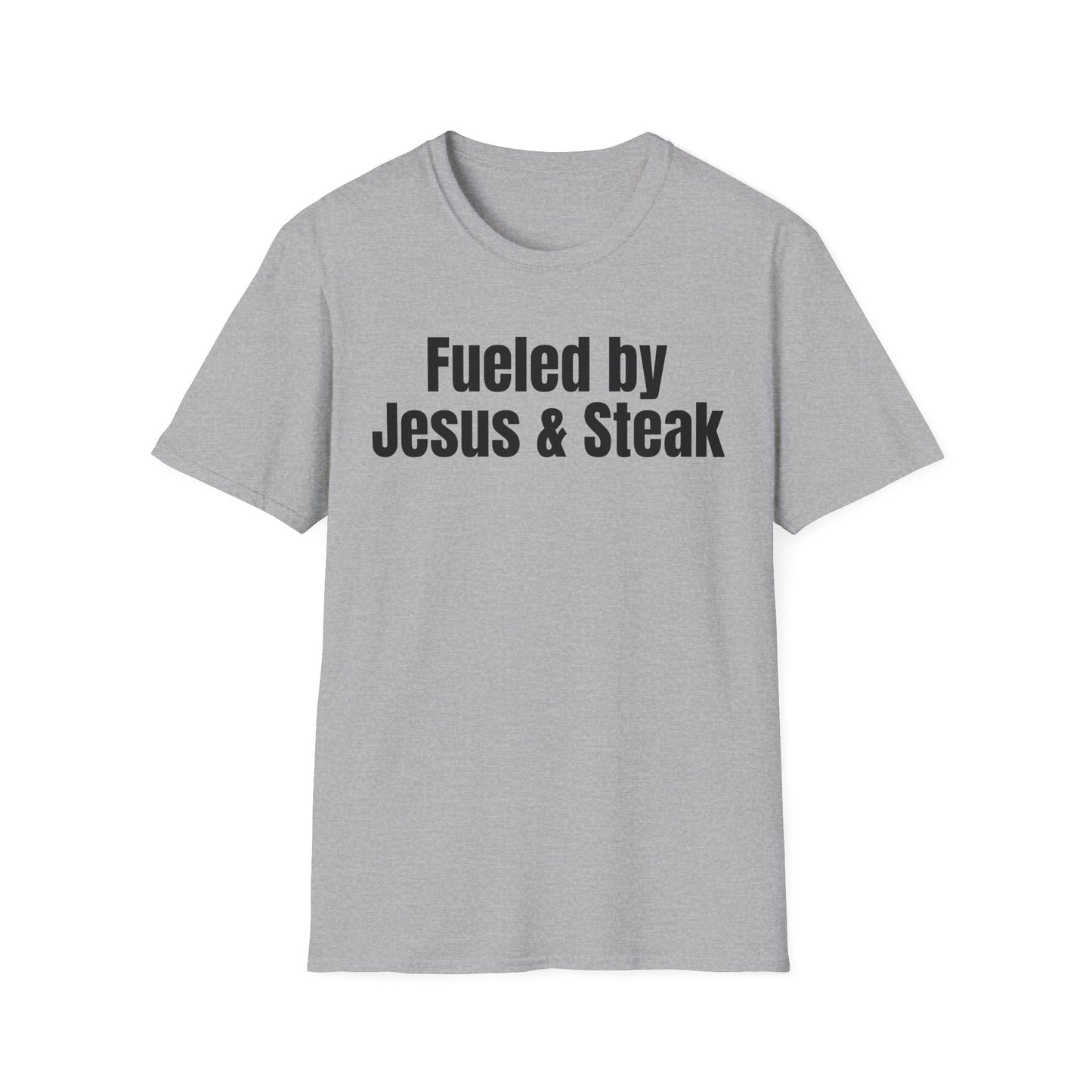 Fueled By Jesus and Steak Shirt for Christian Tshirts for the Gym t shirts for him gifts for her Christian Workout Shirts for Steak Lovers