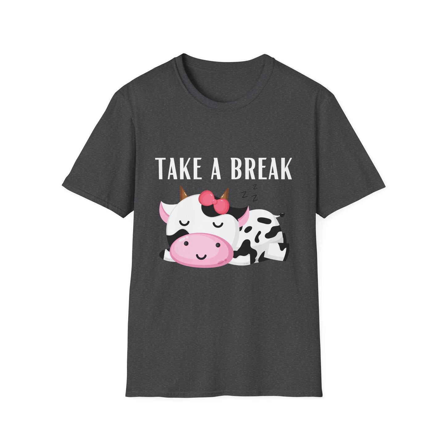 Cow T-shirt for Cow Lovers gift Funny Cow Shirt TAKE A BREAK Tee Women's Cozy T-shirt Soft Shirt for Women