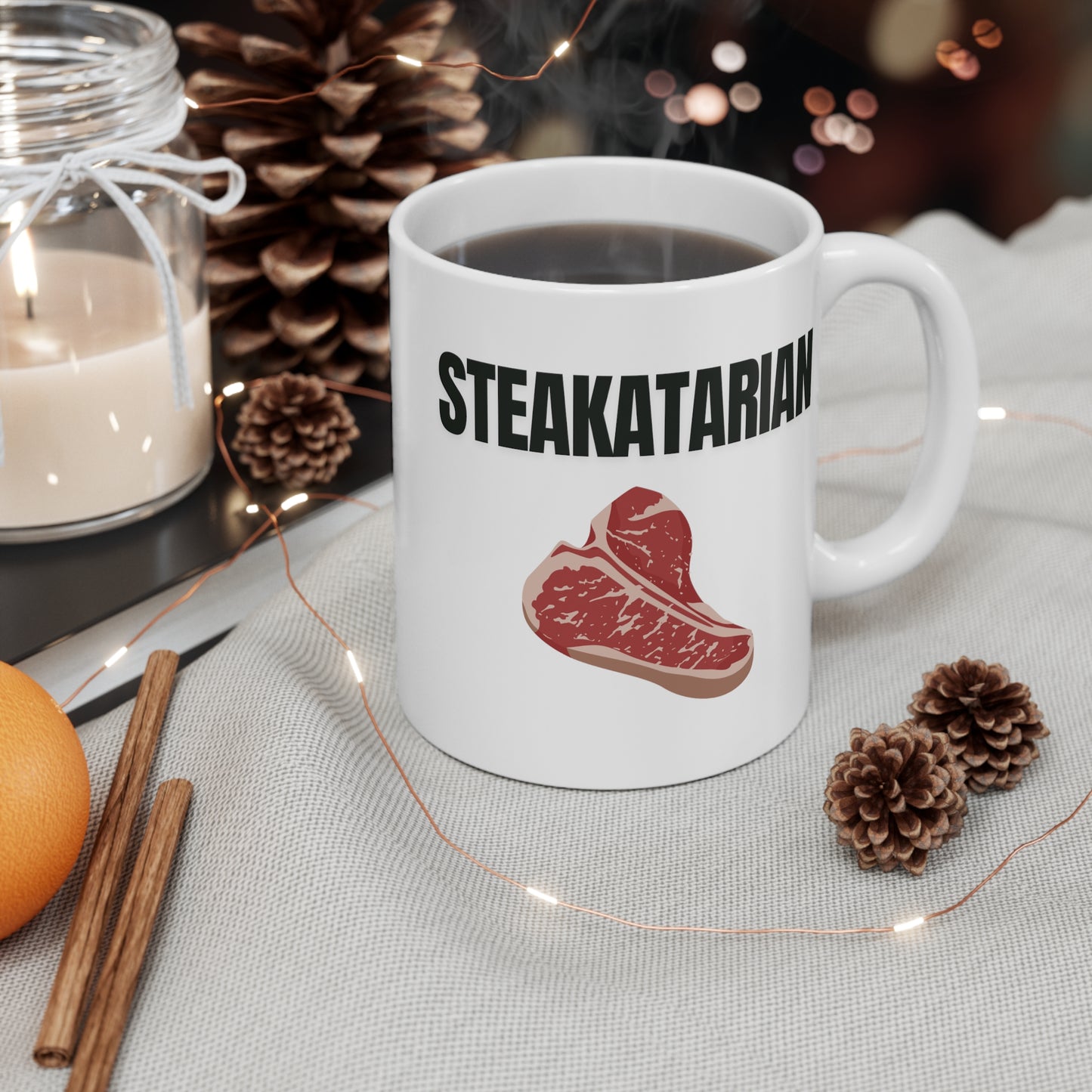 Funny Mug for Steak Lover gift for Meat Lover Mug -Steakatarian! Steak Lover's and Carnivore gift! Grill master Ceramic Mug