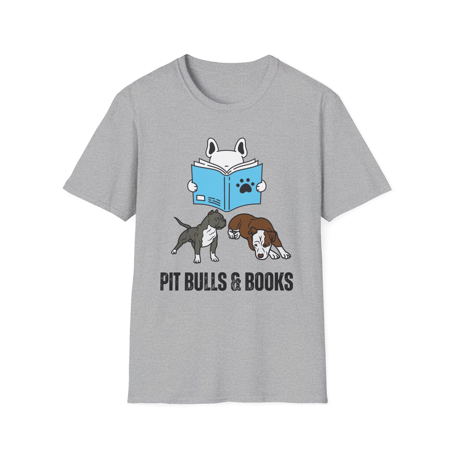 Pit Bulls & Books Lover Tee Shirts Shirt Pit Bull Reading Dog T shirt for Dog Lover gift Dog Books Shirt T-shirt Book Lover Gift for Pit Bull Lover gift