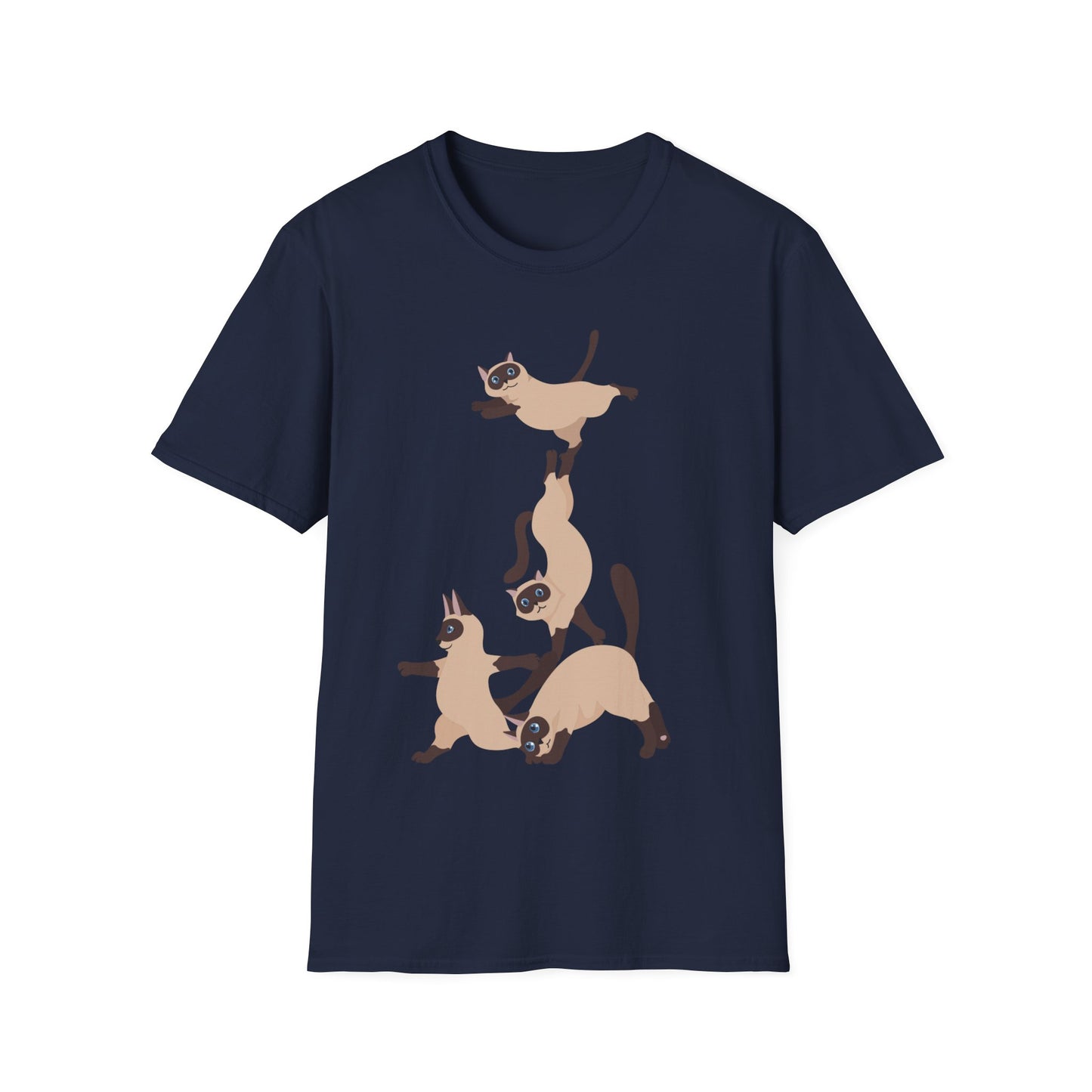 Funny CAT YOGA tee! Siamese Cat's doing yoga! Cat Lover gift for Yoga Lover gift Unisex Soft Cotton T-Shirt