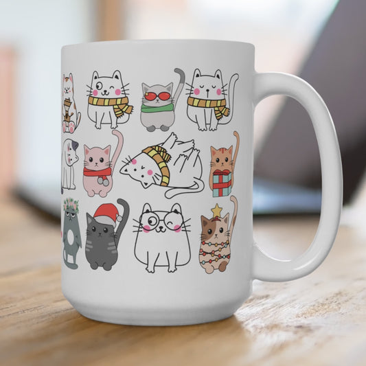Funny Cat Mug for Cat Mom Gift for Cat Lover Mug Cute Cat Mug for Girlfriend gift for Mom gift for Cat Lady Mugs All Over Cat Print 15oz