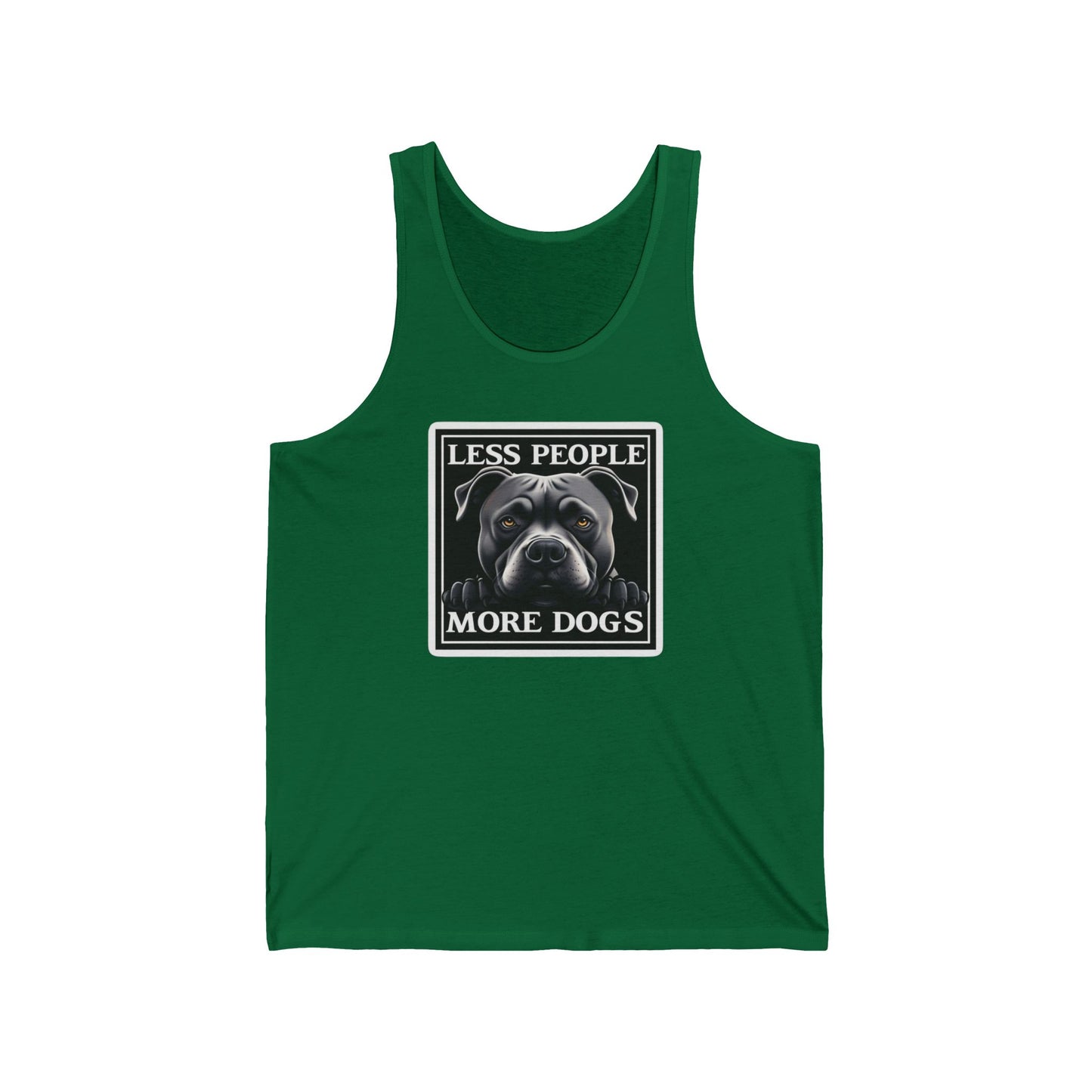 Pit Bull Owner Tank Top, Less People More Dogs Shirt, Unisex Jersey Tank for Dog Lovers, Cute Puppy Gift, Sleeveless Tee, Dog Mom Apparel