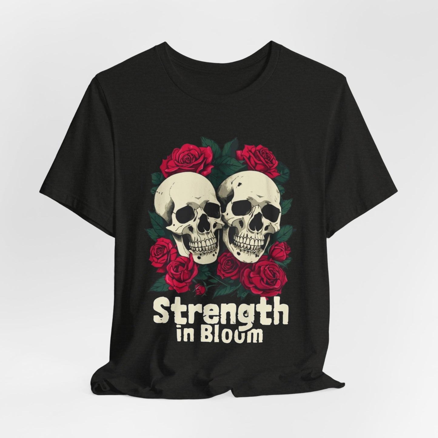Strength in Bloom Gym Shirt, Floral Workout Tee, Fitness Top, Activewear T-Shirt, Exercise Apparel, Gym Lover Gift