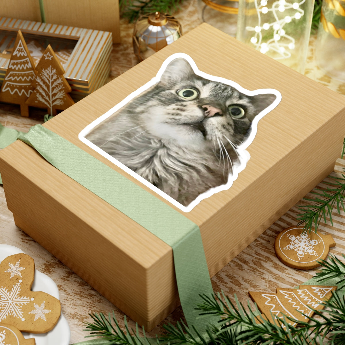 Funny Cat Sticker for Cat Lover Gift for Cat Mom Cute Cat Stickers for Funny gifts for Cat Lovers Adorable Maine Coon Kitty