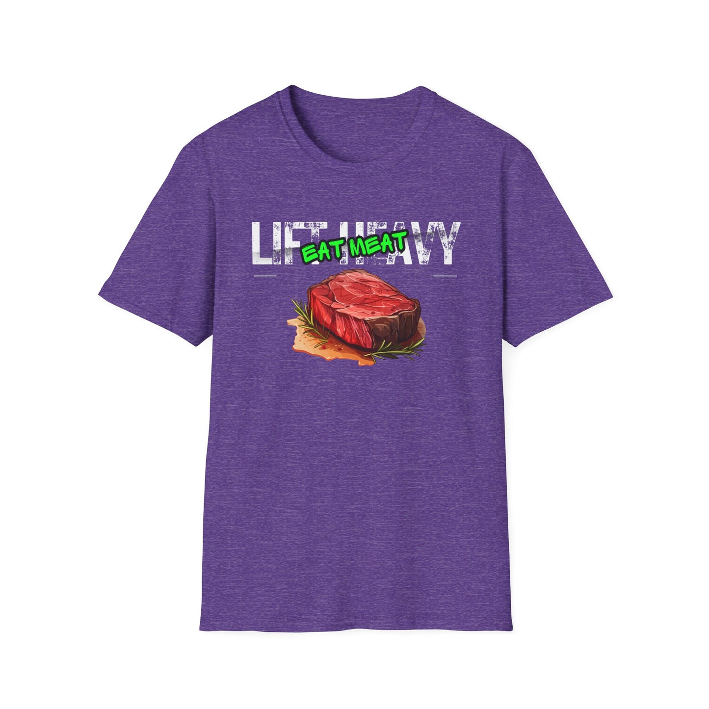 Workout Graphic Tee - lift heavy eat meat - carnivore diet shirt - steak lover gift ideas bbq tshirts