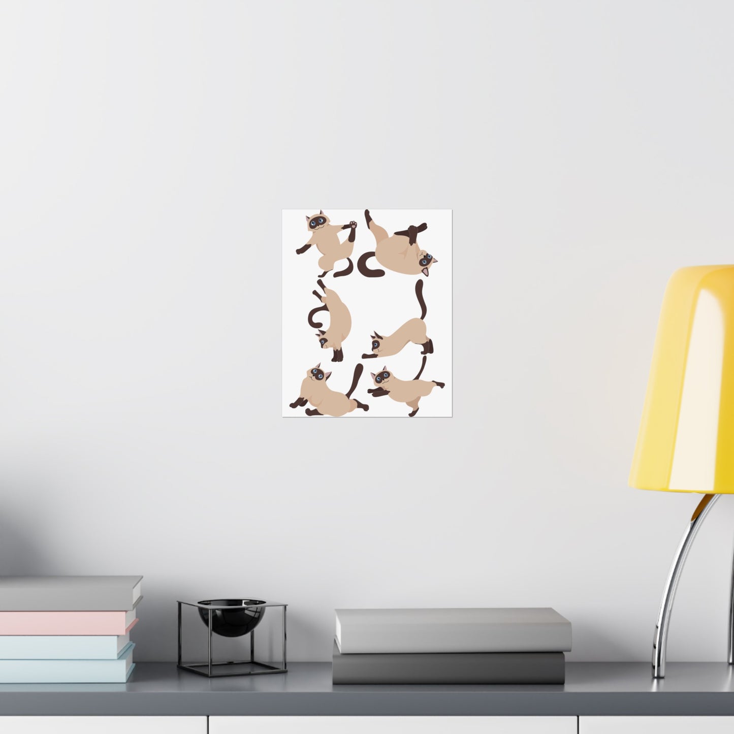 Funny Gym Poster for Cat Lover gift for Cats Mom gifts for Dad Funny Kitty Cats Doing Yoga Posters Workout Fitness Gym rat Wall Art