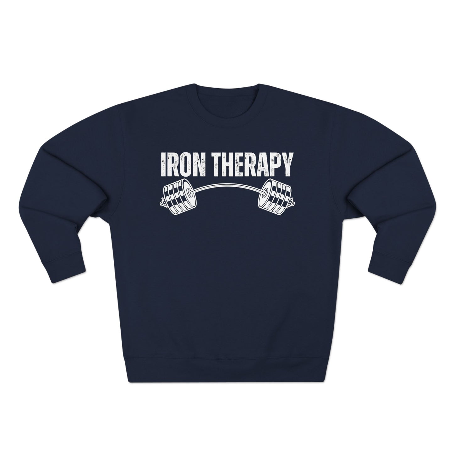 Iron Therapy Unisex Crewneck Sweatshirt, Workout Sweatshirt, Gym Clothes, Fitness Jumper, Exercise Pullover