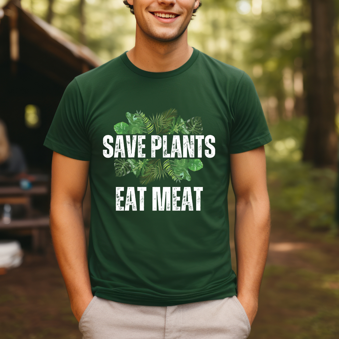 Carnivore Tshirt for Funny Meat T-shirt for Carnivore gift Funny T-shirt for Grilling gift Chef gift for BBQ Lover Tee Save Plants Eat MEAT