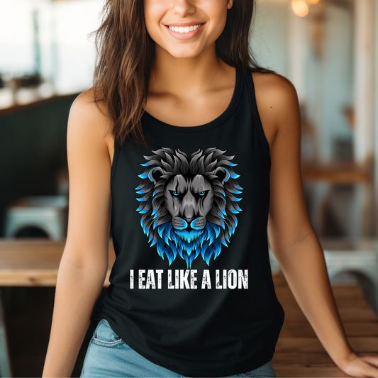 Lion Diet Tank top for Carnivore T shirt gift for Meat Lover gifts Healthy Diet Shirt Carnivore Diet Tank Tops Funny Tee for BBQ Lover T-shirt