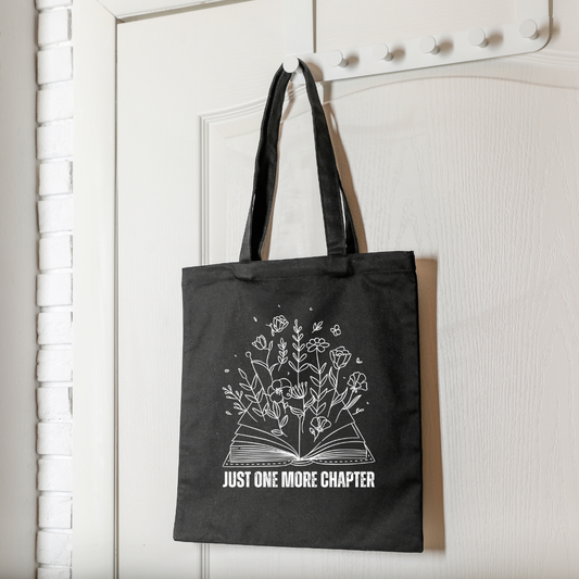 Reading Lover Book Bags Bookworm Canvas Totes for Librarian gift for Book Lover gifts Just One More Chapter Reading Bags for Reader