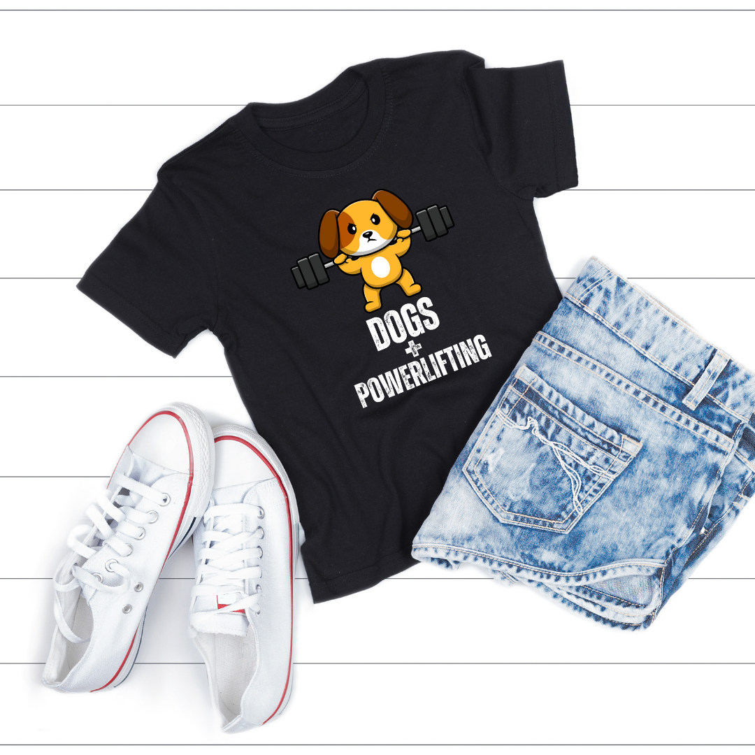 Powerlifting T-shirt for Dog Lover gift for Powerlifting Lover T Shirt Dogs & Powerlifting Shirt for Fitness Lover gift for Powerlifter