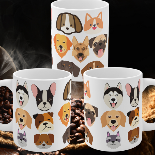 Adorable Dogs Mug Funny Dog Allover Print Mugs for Dog Lover gift for Dog Dad gifts for Dog Mom Cute Husky German Shepard Rescue Dogs