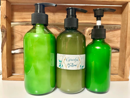 Tallow Face & Body Wash Grass Fed Tallow Face Cleanser Acne Face Washes for Sensitive Skin Cream Cleansers Tallow Shampoo Liquid Hand Soap