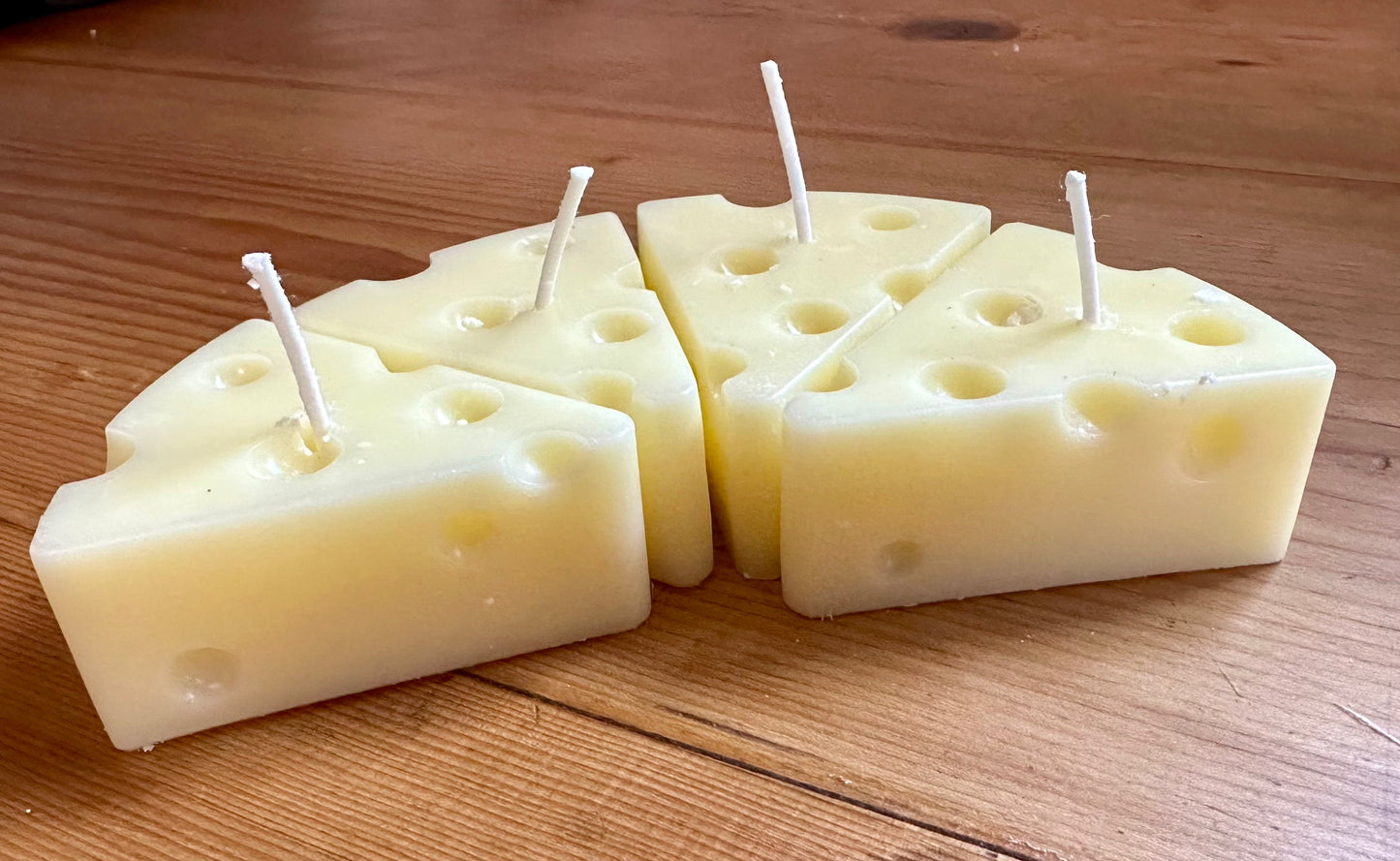 Cheese Shaped Candle All Natural Beeswax & Tallow Candles! Food Shape Candles Scented with Essential Oils for Cheese Lover gift for Cheesy