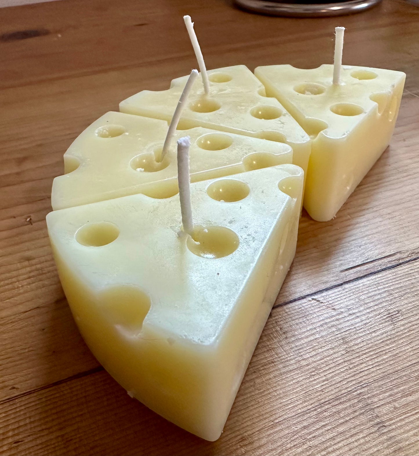 Cheese Shaped Candle All Natural Beeswax & Tallow Candles! Food Shape Candles Scented with Essential Oils for Cheese Lover gift for Cheesy
