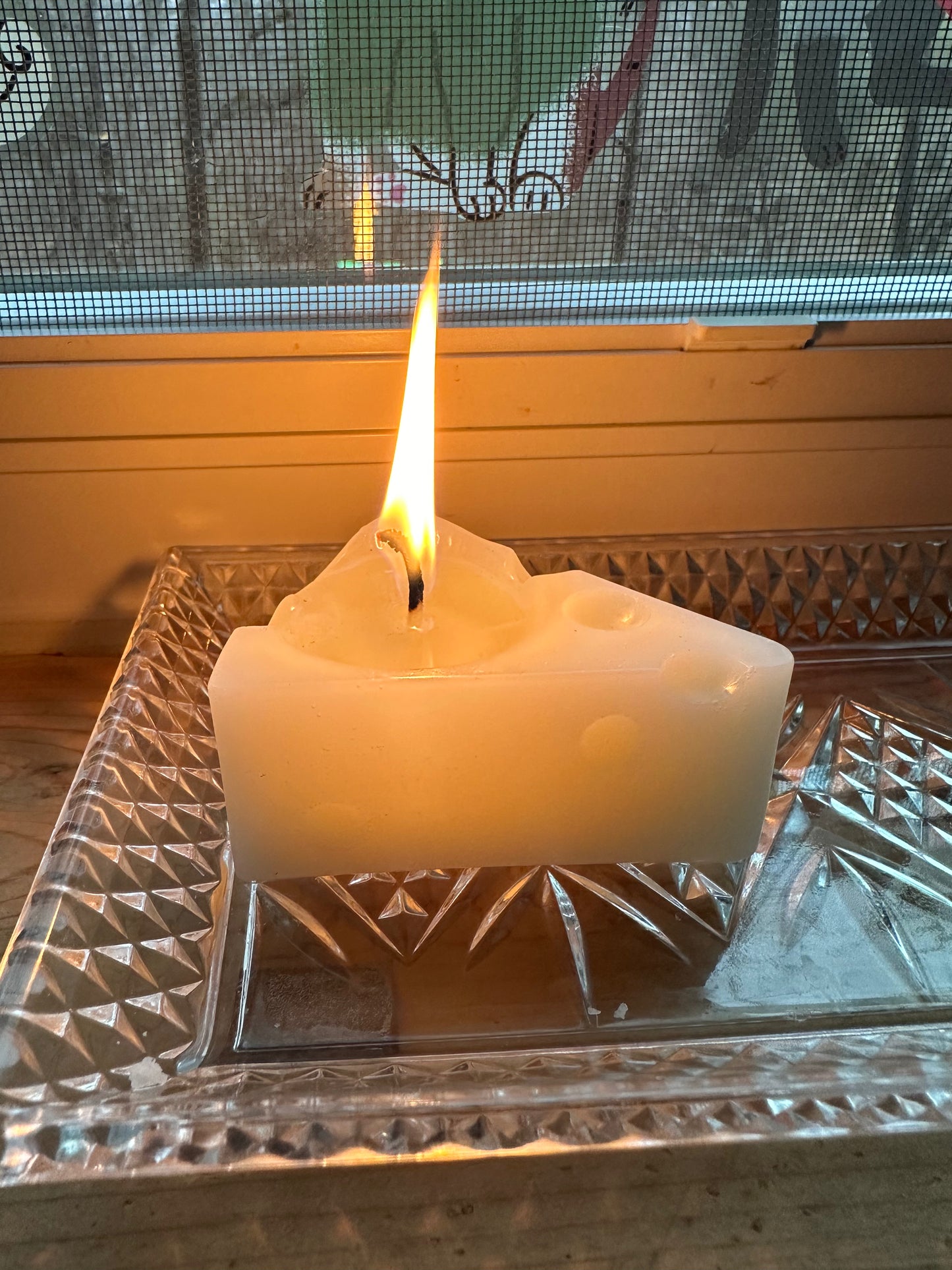 Cheese Shaped Candle All Natural Beeswax & Tallow Candles! Food Shape Candles Scented with Essential Oils for Cheese Lover gift for Cheesy