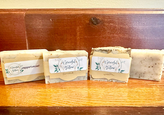Exfoliating Coffee Soap Handmade Grass Fed Tallow Soap Bar gift Carnivore diet Animal Based Soap Handcrafted Home Made All Natural Bars