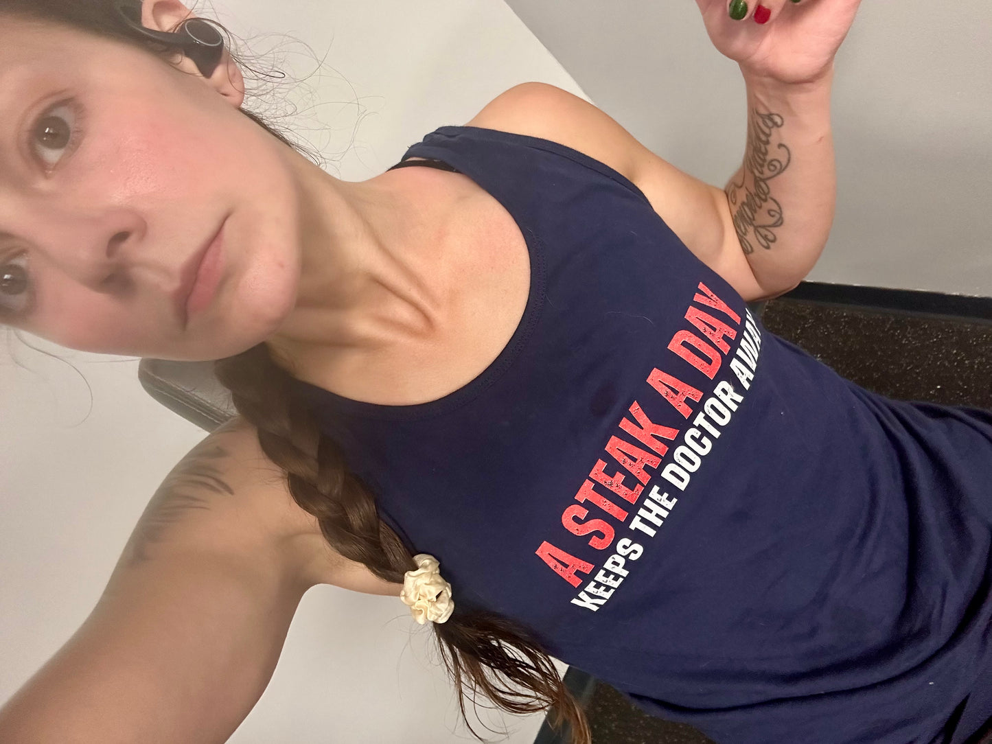 Funny Meat Tank Top Steak Lover T-shirt gift for Meat Lover Gift Meat lovers Shirt Carnivore  A Steak A Day Keeps The Doctor Away Gym Workout Tank Tops