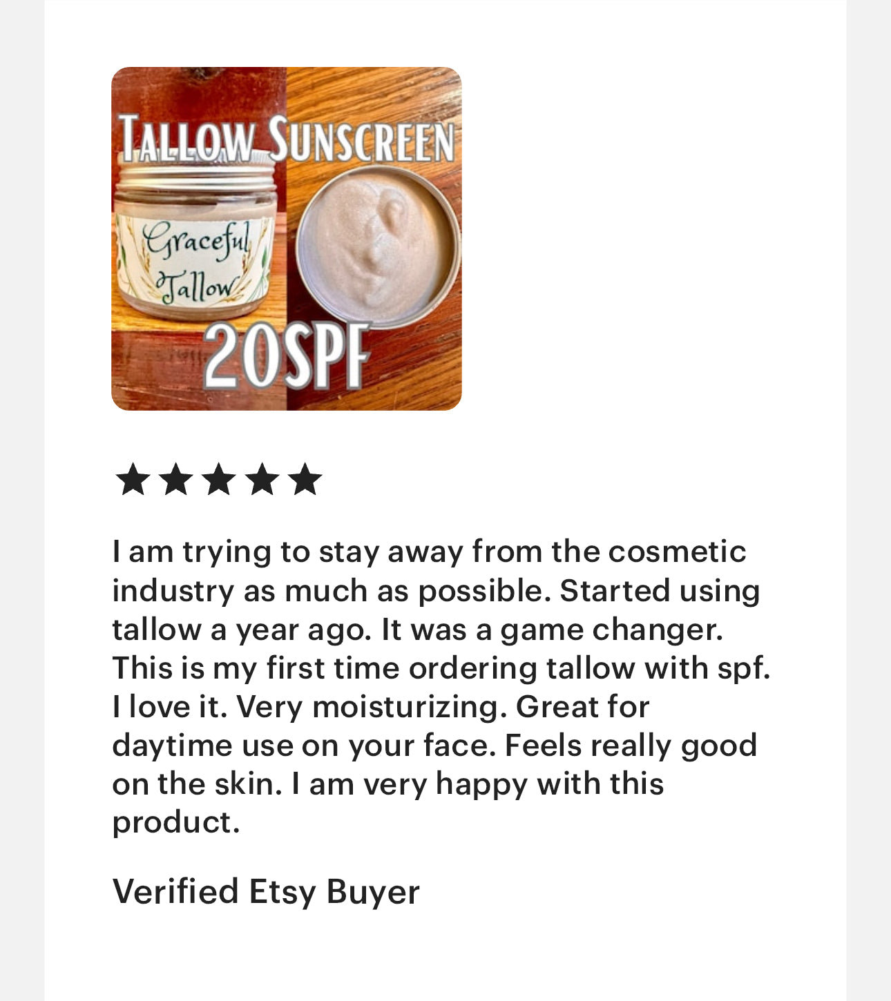 TINTED Tallow Sunscreen Non Toxic Grass Fed Beef Tallow Face & Body Lotion / Eye Cream! Skin care gift for Mom gifts Non-Nano Zinc Oxide