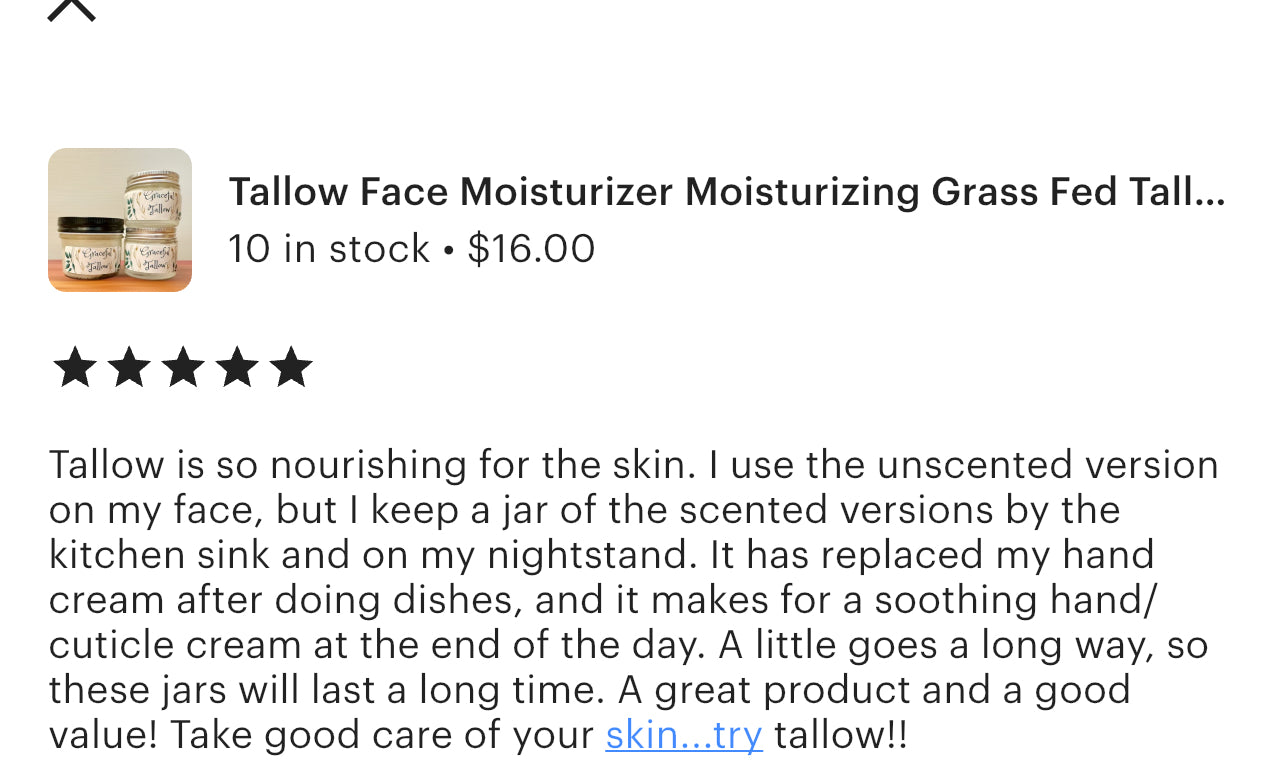 Diaper Rash Cream Moisturizing Grass Fed Tallow Baby Lotion Tallow Body Butter All Natural Skin care gift for Mom gifts for baby