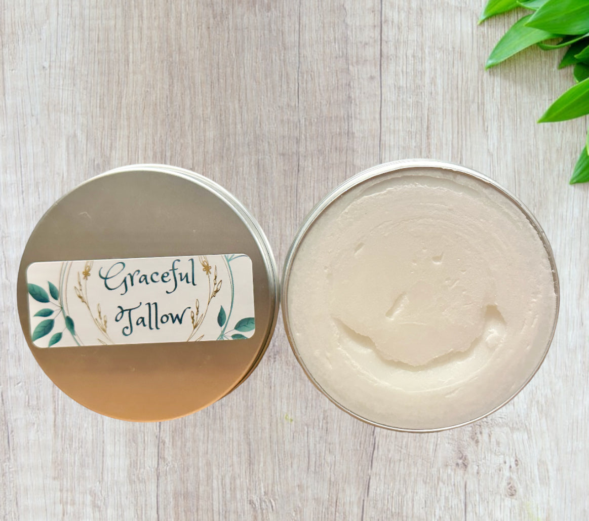 Tallow Winter Balm with Emu Oil! Grass Fed Tallow Body Lotion for 4oz Hand Cream for Skincare gift for Her gift for Dry Skin Carnivore 4oz