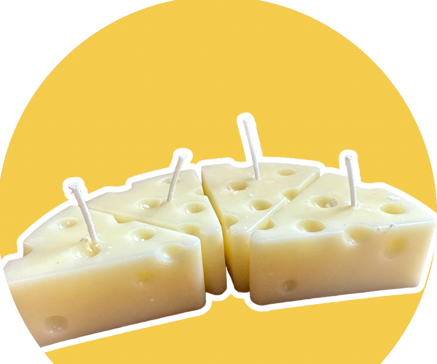 Cheese Shaped Candle All Natural Beeswax & Tallow Candles! Food Shape Candles Scented with Essential Oils for Cheese Lover gift for Cheesy