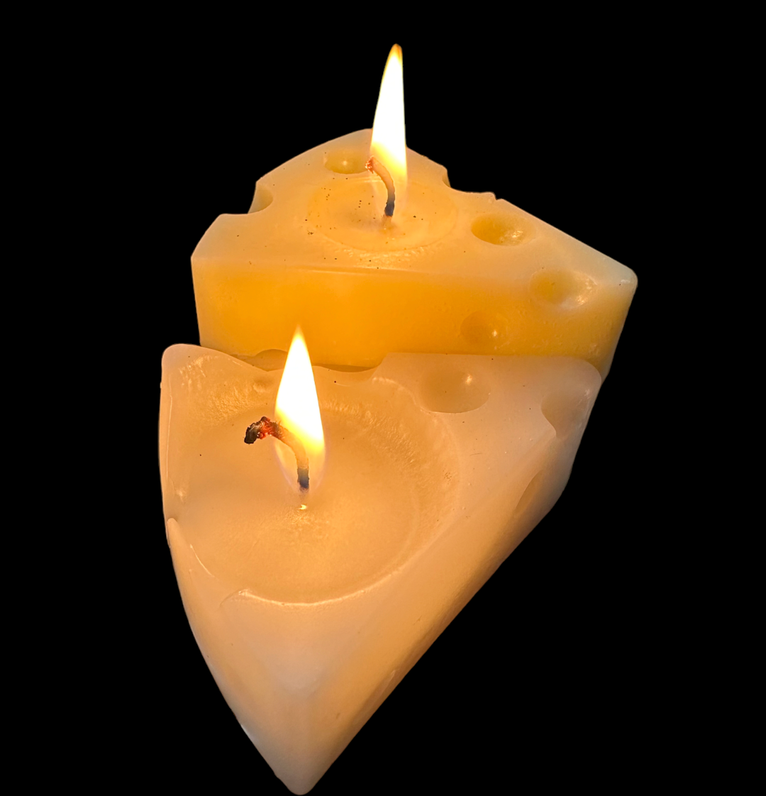Cheese Shaped Candle All Natural Beeswax & Tallow Candles! Food Shape Candles Scented with Essential Oils for Cheese Lover gift for Cheesy
