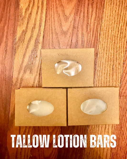 Tallow Lotion Bar 3oz Moisturizing Cream Bars made from Grass Fed Tallow and Emu Oil
