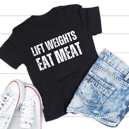 Training Shirt for Gym Lover gift for Weightlifting Shirt Fitness Top for Carnivore gift for Meat Lover shirt Lift Weights Eat Meat T-shirt