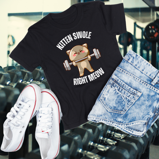 Funny Workout T-Shirt for Cat Lover gift for Gym Lover T Shirt, Funny Cat Shirt for Fitness Lover gift for Cat Lovers KITTEN Swole