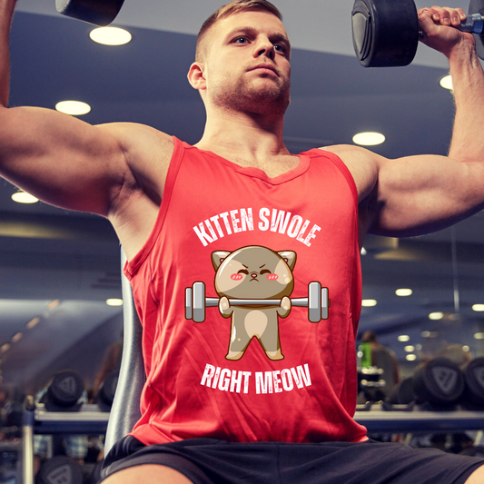 Funny Tank Top for the Gym Cat Working out Shirt Cat Lifting Weights T-shirt for Fitness Lover gift for Cat Lover gift CAT TANK TOP
