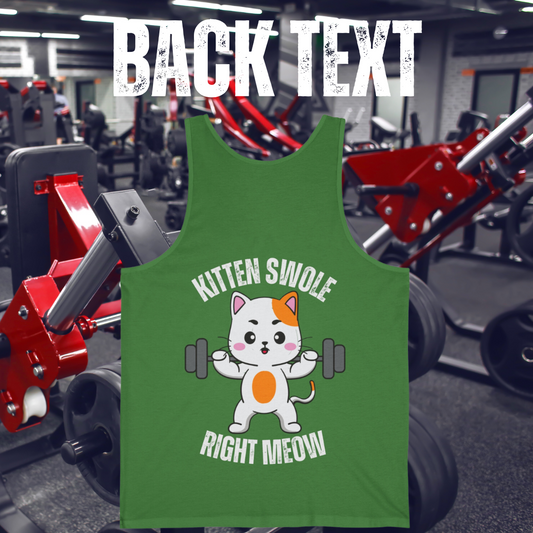 BACK DESIGN Fitness Cat Tank Top Funny Cats Gym Shirt for Workouts Kitty Lifting Heavy Weight Lifting Tanks Powerlifting Tank Tops for Cat Lover gifts