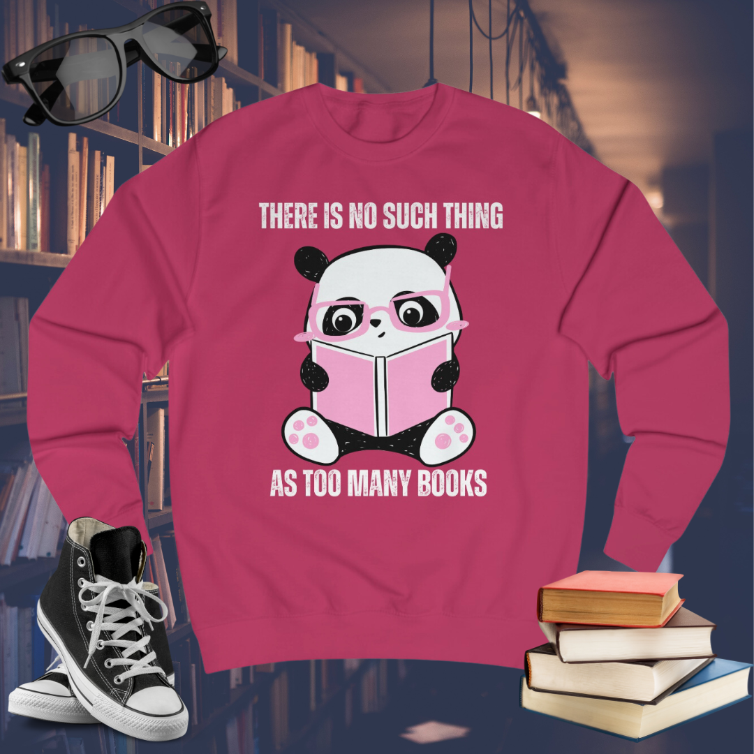 Panda Reading a Book Sweatshirt Lover of Reading Books Bookish Sweatshirts gift for Reader Bookworm gifts for Librarian English Teacher