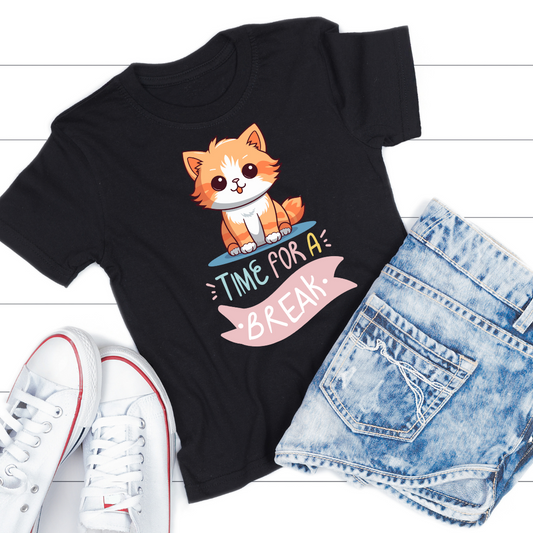 Cat Shirt for Funny gift for Cat Lover T-shirt TIME for a BREAK T shirt Cat Nap time shirts - I'm tired shirt - Cute cat gift