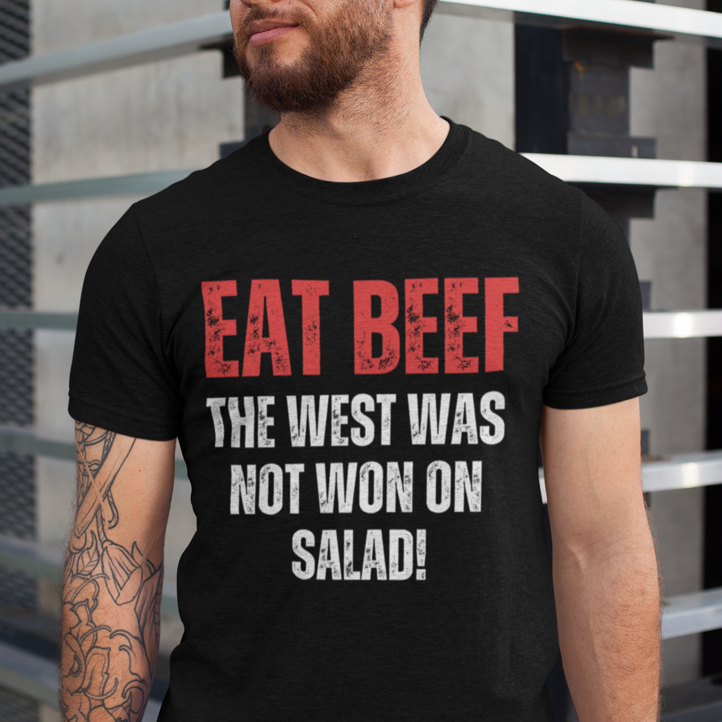 Funny T Shirt for Meat Lover gift for Carnivore Shirt for Grilling gift for BBQ gifts - EAT BEEF The West Was Not Won On Salad T-shirt