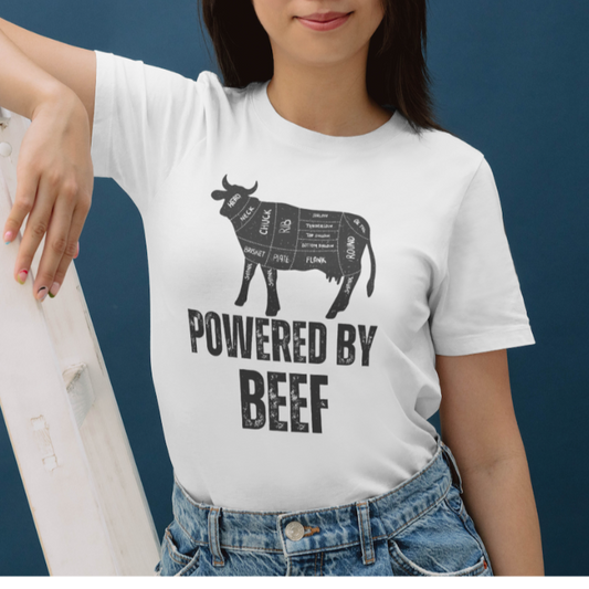 Beef T-shirt for Meat Lover gift Carnivore Shirt for Carnivore gift POWERED BY BEEF T Shirt